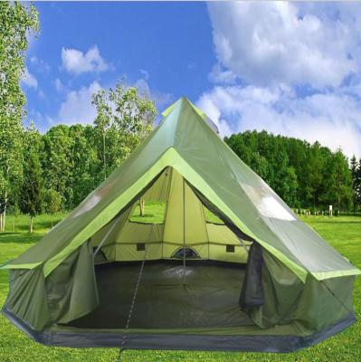 China Straight Bracing Type 5X5M Diameter Oxford Safari Camping Glamping Bell Tent for sale