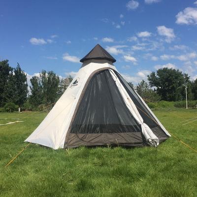 China Straight tie type waterproof camping tent for camping teepee displacement indian bell tent for sale