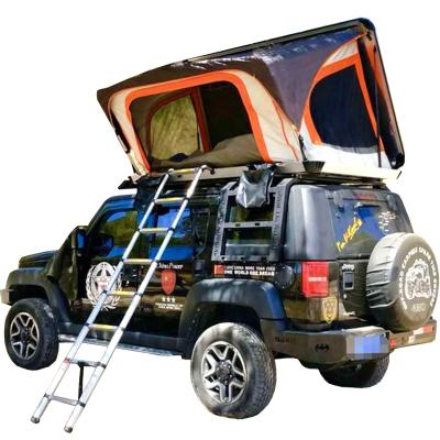 China Straight Bracing Type - 2 - 3 Person Light Aluminum Roof Top Tent With Luggage Rack for sale