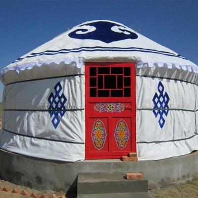 China Modern Snow Field Nail 3-20m Diameter Hot Selling Waterproof Mongolian Gear Yurt For Living Room for sale