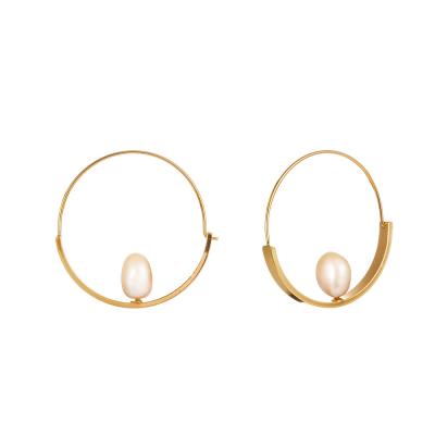 China TRENDY jewelry popular earrings fashion natural freshwater pearl earrings simple round korean version for sale