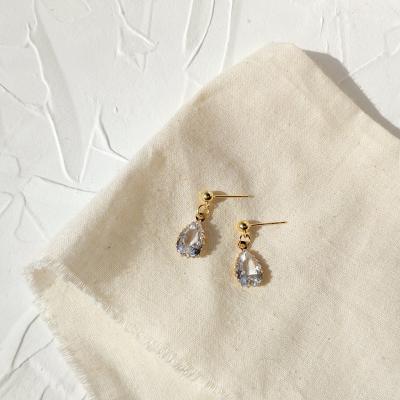 China Fashion TREND Jewelry 925 14K Gold Zircon Earrings Design Creative Light Water Drop Silver Plated Luxury Earrings for sale