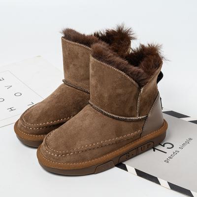 China Bairuilun Anti-slippery Fur Winter Keep Children's Anti-slip Snow Boots Ankle Snow Boots Children Warm Plush Bootie for sale