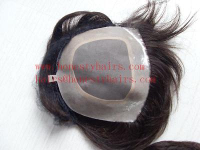 China 100% Remy human hair Toupee for men, Brazilian hair/India hair/ length 4