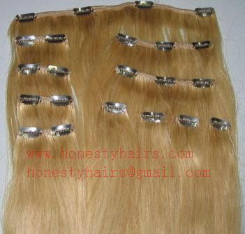 China 100% REMY hair extension, Clips in hair extension 8