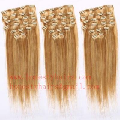 China 100% REMY hair extension, Clips in hair extension 8