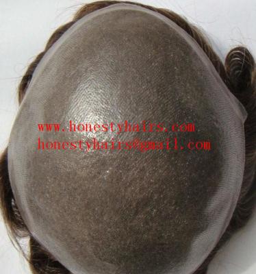 China Full skin natural mens' toupee for sale