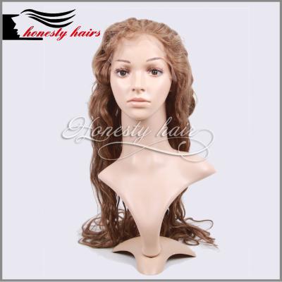 China Full lace wig, 9# 4cm wave 100% remy hair, Front lace/Machined wig can be customized. for sale