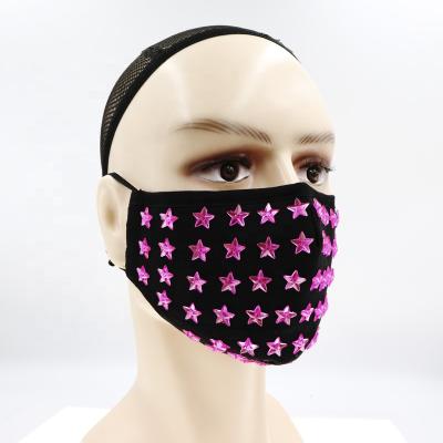 China Custom Bling Fashion Designer Breathable Party Mask Star Pentagon Mask for sale