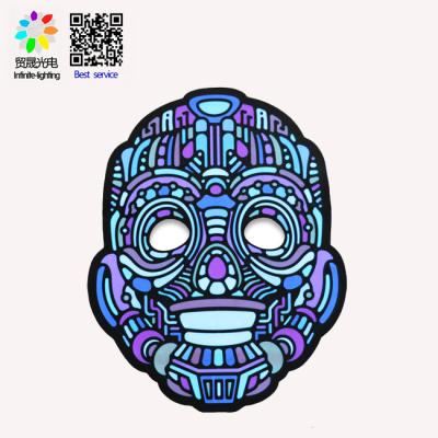 China EL Panel Masks LED Light Up Sound Reactive EL Panel Praise Mask LED Halloween Flashing Masks for sale