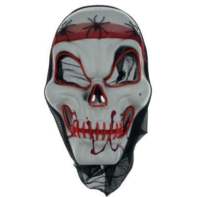 China PVC EL Sensitive Wire LED Neon Mask Skull Full Face Halloween Neon Party Mask for sale