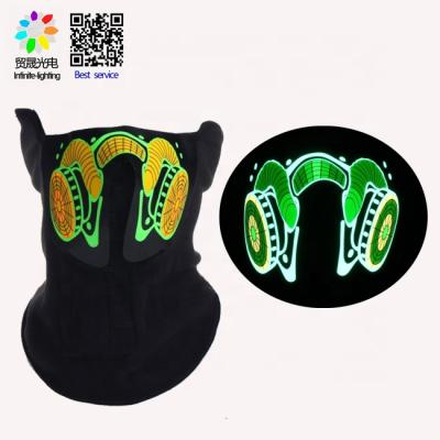 China EL Panel Masks New Product Ideas LED Sound Reactive Glow Gas Mask For Halloween for sale