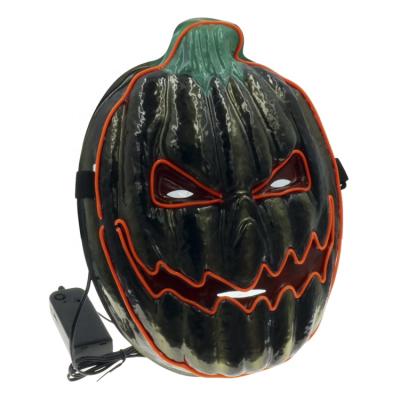 China 2020 Solid Pumpkin Mask LED EL Wire Light Up Mask For Halloween for sale