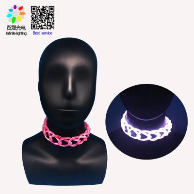 China NEW HOT PVC Led Light Up Flashing Party Flashing Pure Hand Knitting EL Necklace for sale