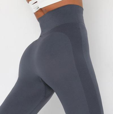 China High Waist Yoga Pants Women Solid Color Outdoor Seamless Fitness Running Gaiters for sale