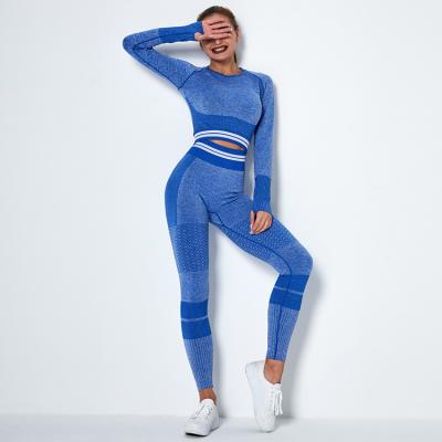 China Wholesale High Quality Breathable Seamless Style Fitness Clothing Breathable Stretch Sports Wear Women Yoga Set for sale