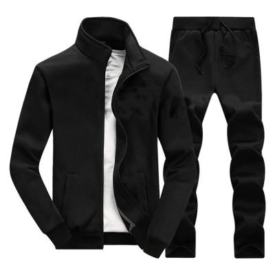 China OEM Breathable Custom Men's Single Color Jacket Coat Two Piece Set Logo Print Tracksuit Top Outer Pants Free for sale