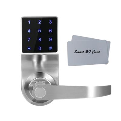 China Family Password Smart Door Lock/Touch Screen Office/Apartment Use Zinc Alloy Silver Indoor Wooden Door Induction Wristband Smart Door Lock for sale