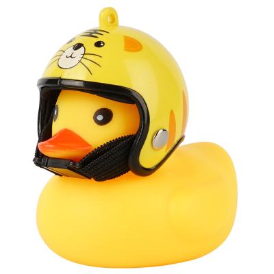 China Cute and Lovely Yellow Small Duck Car Decoration Matte Model with Non-listing Rubber Children's Helmet Decoration Car Riding Accessories for sale