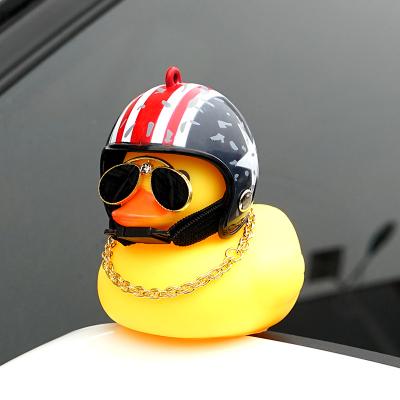 China Cute and Lovely Yellow Small Duck Center Console Rearview Mirror Car Accessories Cartoon Glass Helmet Decorative Ornaments Necklace for sale