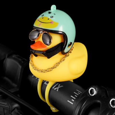 China Will Be Called Will Be Bright Small Yellow Glasses Bicycle Headlight Duck Child Car Accessories Decorative Duck Car Rearview Mirror Motorcycle Helmet for sale