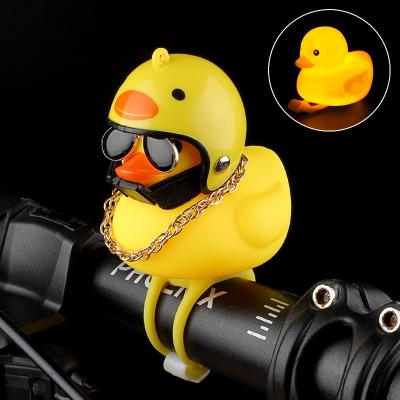 China Will Be Called Be Bright Bicycle Headlight Little Duck Helmet Glasses Decoration With Electric Car Rearview Mirror Horn Bell Car Interior Accessories for sale