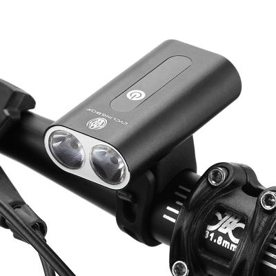 China Durable Bicycle Light Led Front Light Night Riding Flashlight Double Head USB Rechargeable Aluminum Alloy Bicycle Riding Equipment for sale