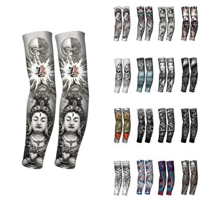 China Breathable Outdoor Riding Ice Silk Sunscreen Sleeves Men And Women Arm Sleeves Summer Driving Ice Sleeves Ladies Flower Arm Tattoos for sale