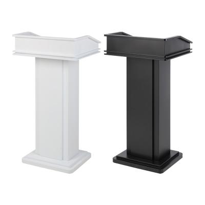 China Modern Lectern Podium for Church Wedding Event Ceremony Restaurant Public Places Silver Black White Cafe Brown Steel Gold Steel Floor Stand for sale