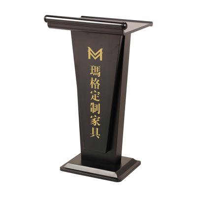 China Modern Pulpit Podium for Church Wedding Event Ceremony Restaurant Public Places Black White Brown Coffee Silver Gold Steel Floor Stand for sale