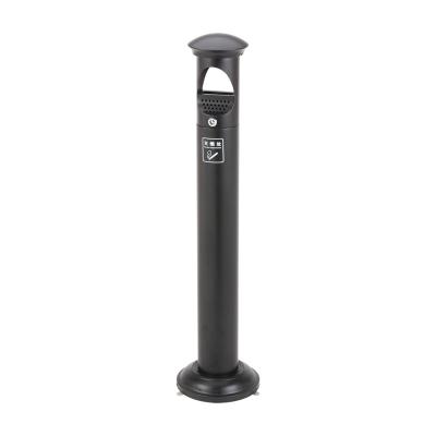 China Sustainable Black Portable Outdoor Ashtray Stand Free Floor Standing Post Smoker's Ashtray Pipe Lockable Cigarette Butt Collect Receptales for sale