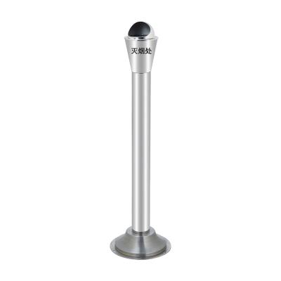 China Sustainable Free Standing Floor Mount Stainless Steel Ashtray Holder Around Smoker's Pole With Butt Base Portable Outdoor Recycling for sale