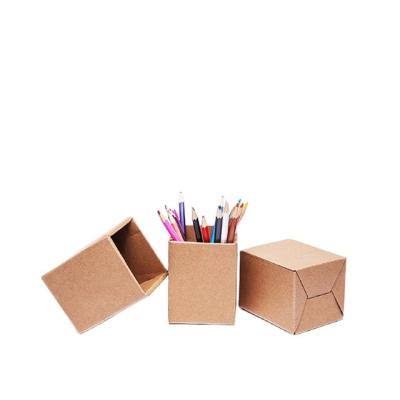 China Container-Brown High Quality Wholesale Recyclable Pen Holder For Desk From Pen Storage for sale