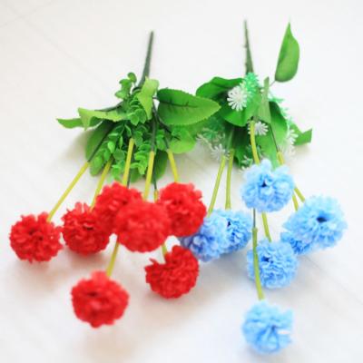 China Christmas tree flowers round bouquet artificial flower carnation wholesale peonies silk flower bouquet artificial garten ornament earth day for sale