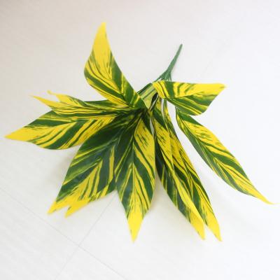 China Lucky Branches Artificial Palm Leaf Tropical Fake Potted Plants Garden Fern Outdoor Home Decorations Garden Eco-friendly Green Wall for sale