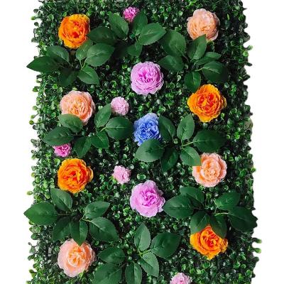 China Wholesale Plastic 7cm Thick Outdoor Rustic Economical Artificial Green Face Plants Samambaia Flower Wall Disc Wall Grass Plastic for sale