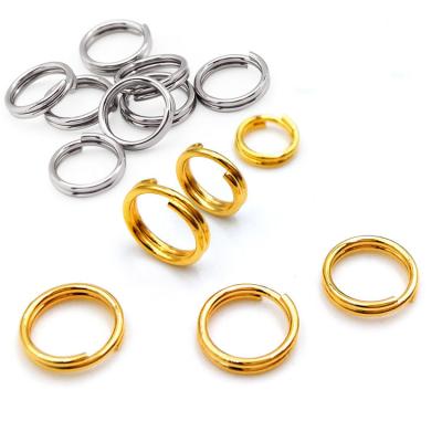 China Trendy Jewelry Findings 5mm 6mm 10mm Double Stainless Steel Gold Silver Titanium Fishbone Strong Resistant Split Ring 4mm for sale