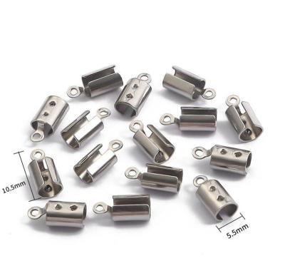 China Chuck Stopper Cord End Bracelet Connector Necklace Rope Buckle Clasp Necklace Diy Jewelry Accessories Stainless Steel Rope Clips for sale