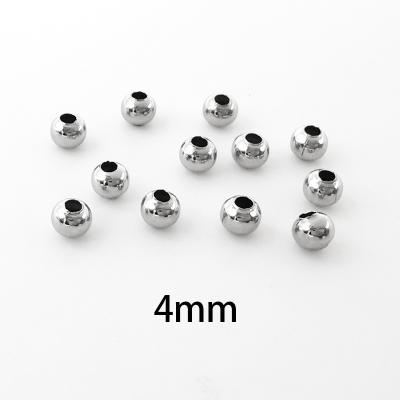 China Fashionable 304 Stainless Steel Cavity Round Straight Hole Leather Rope Bead Setting Hole Spacer Bead For Beaded Jewelry Diy for sale