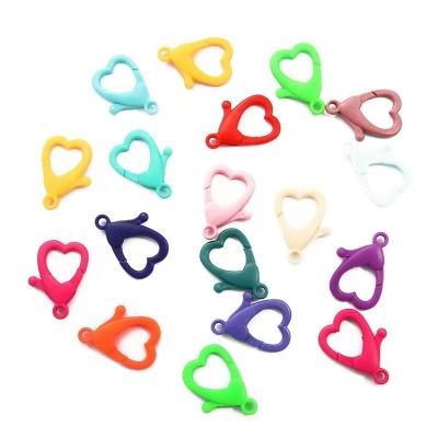 China Ring Lobster Clasp 29mm Heart Shape Plastic Key Chain Diy Jewelry Accessories Plastic Material Color Hanging Buckle Key Chain Hanging for sale