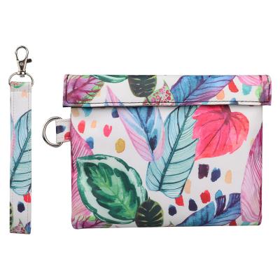 China Storage ANDIRONS Custom Printed PU Leather Carbon Lined Stash Bag Smell Proof Bag for sale