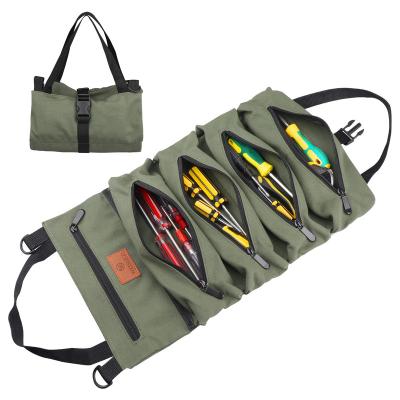 China Large Capacity Multifunctional Heavy Duty Roll Up Canvas Work Custom Electrician Tool Bag for sale