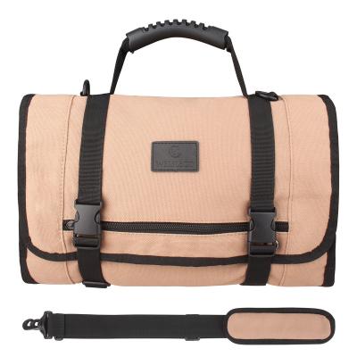 China Multifuction Tool Bag Custom Heavy Duty Canvas Roll Up Holster For Electrician With Clear Window Tool Bag for sale