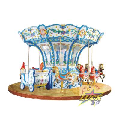 China Metal Fairground Attraction Outdoor Kids Amusement Park Equipment Luxury Ride Horses Carousel for sale