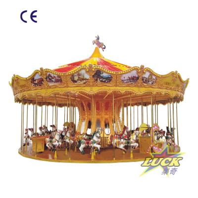 China Funfair Steel Park Ride Amusement Happy Kiddie Rides Musical Merry Carousel Horse Ride For Sale for sale