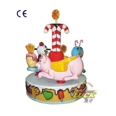 China New Arrival Latest Design Amusement Park Outdoor Kiddie 3 Player Carousel Rides XZ0307E for sale