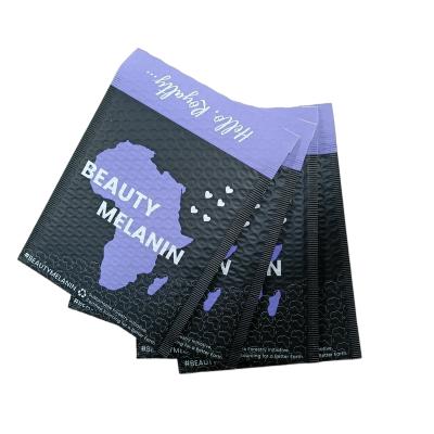 China Custom Printing Matte Shock Resistance Taro Logo Bubble Mailer Purple Envelope Shipping Plastic Bags for sale