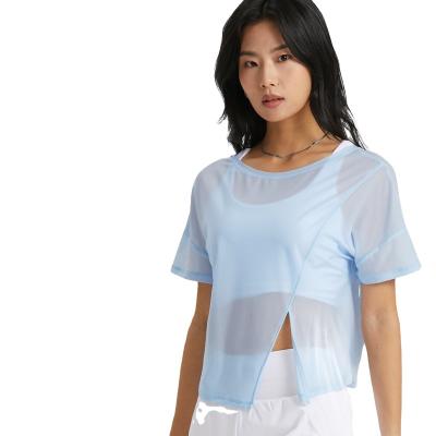 China 2023 New Summer Clothes Yoga Seamless Lightweight Breathable Top Blouse For Women for sale