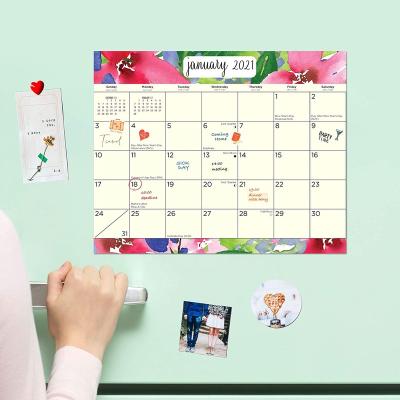 China Shape OEM Wholesale 2021 Fridge Calendar Wall Calendar Magnetic Fridge Magnet Calendar for sale