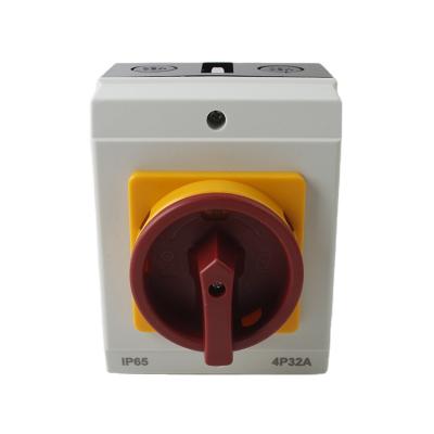 China ABS+PA66 IP65 Waterproof Universal Box Conversion Power 4P 32A Isolator Switch for sale